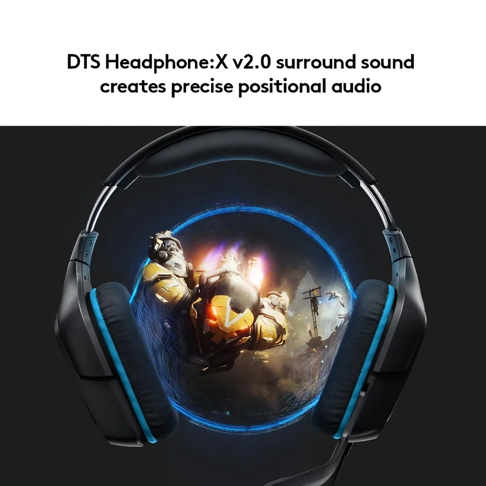 Logitech G432 Wired Gaming Headset, 7.1 Surround Sound, DTS Headphone W/O Box